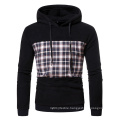 2021 Oversized Fall/Winter New Large Size Loose Men's Casual Stitching Plaid Hooded Men's plus-size hoodies